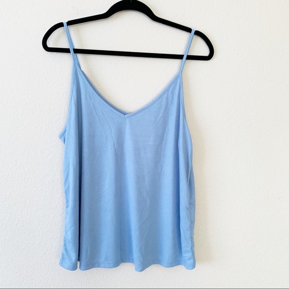 bp Tops - BP Double V Neck Cami Tank Baby Blue